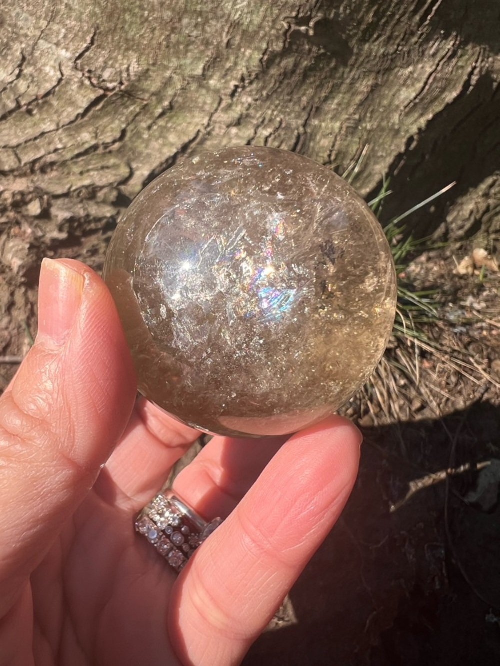 Smoky (4) citrine sphere | Crystal